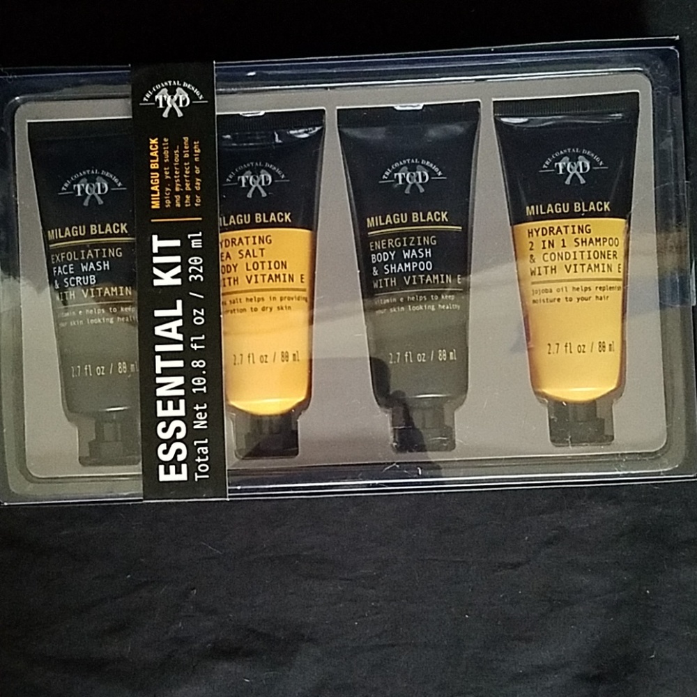 Milagu Black men's care gift set by Tri-Coastal